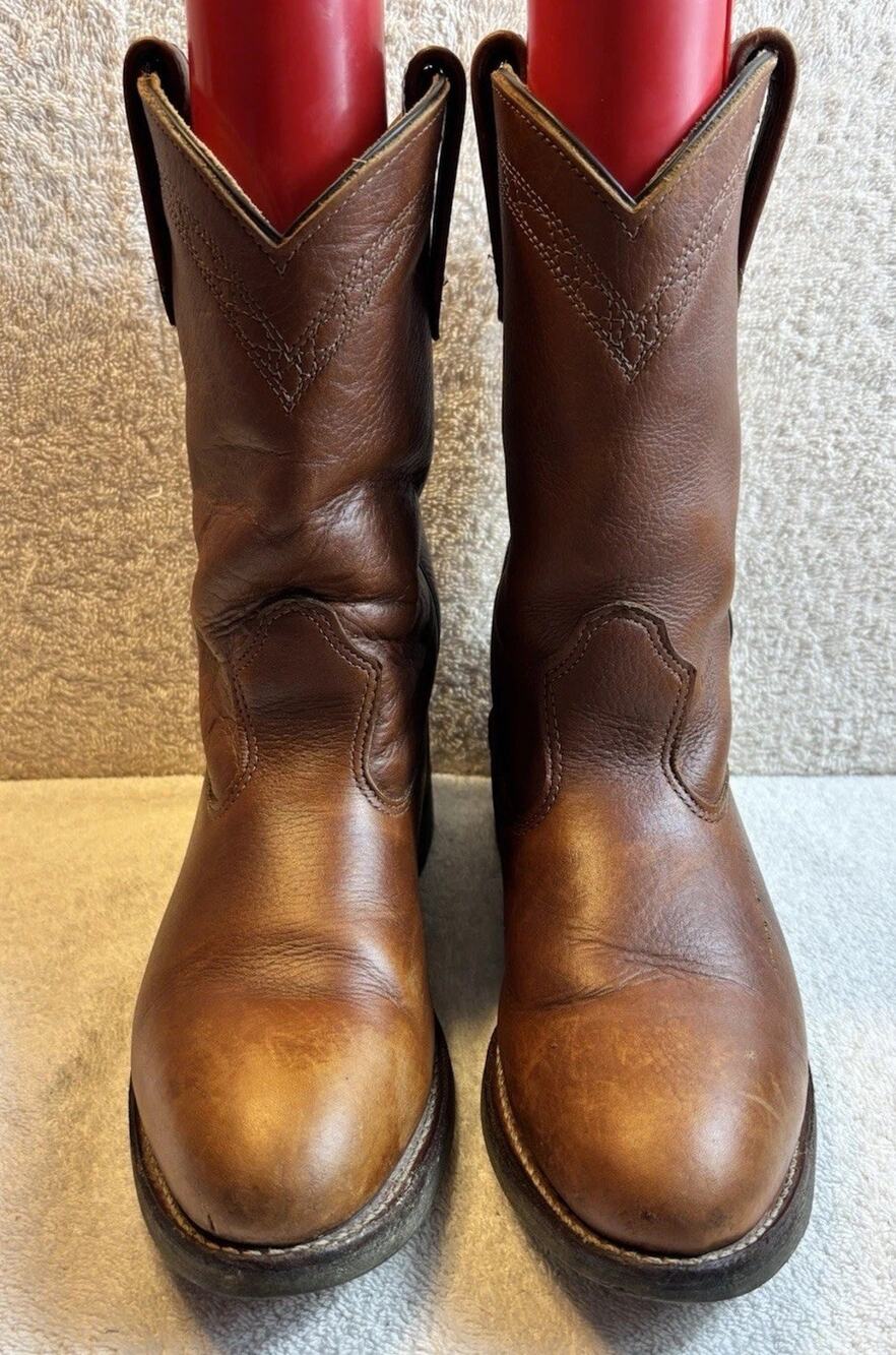 Red Wing Shoes Pecos Pull-On Brown Leather Western Boots Made in USA Men 8 D